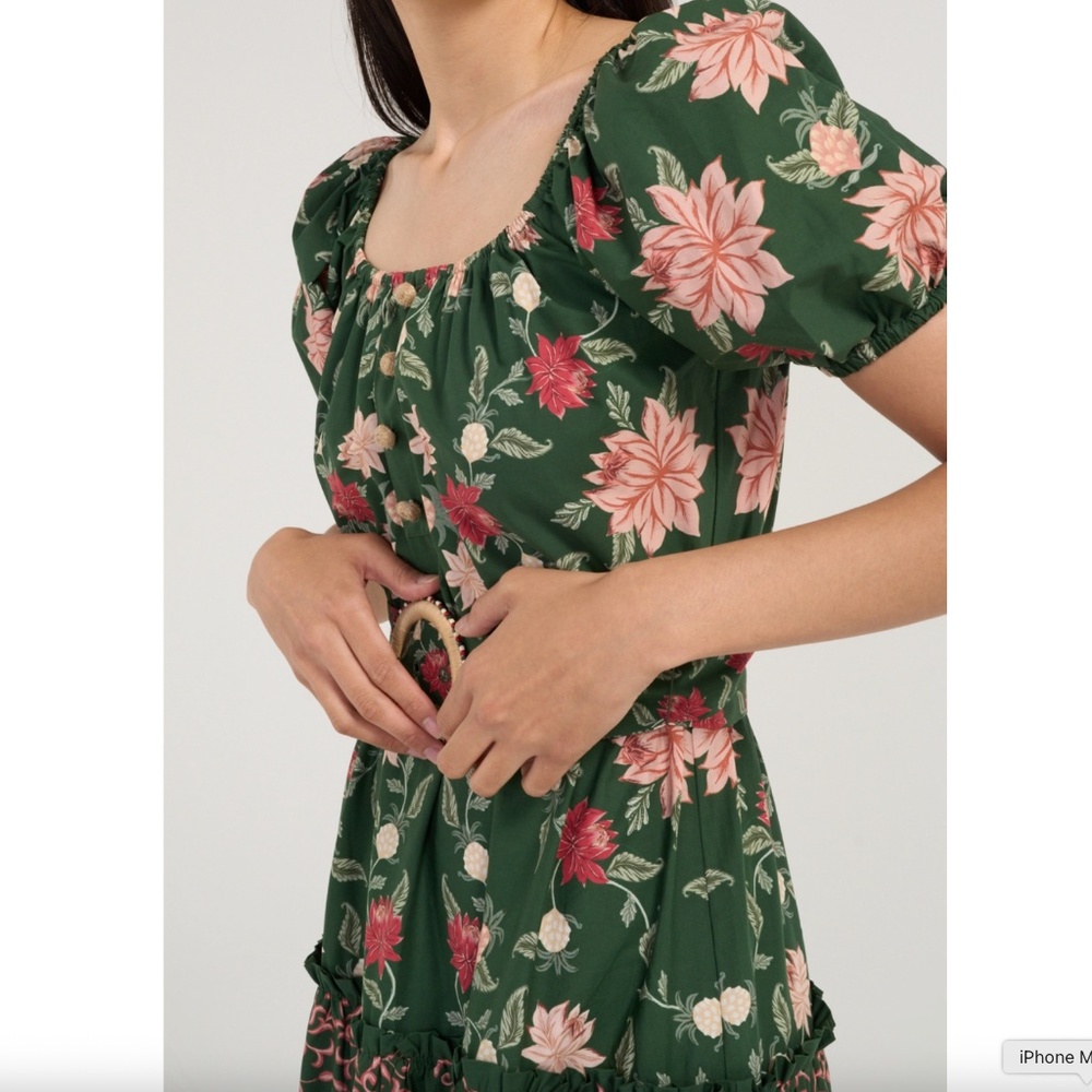 FARM RIO GARDEN GREEN MAXI DRESS L - Picture 4 of 14
